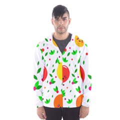 Pattern Fruit Fruits Orange Green Hooded Windbreaker (men) by Wegoenart