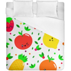 Pattern Fruit Fruits Orange Green Duvet Cover (california King Size) by Wegoenart