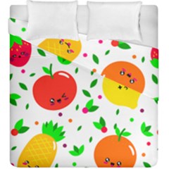 Pattern Fruit Fruits Orange Green Duvet Cover Double Side (king Size) by Wegoenart