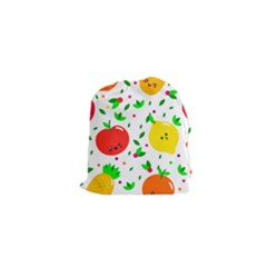 Pattern Fruit Fruits Orange Green Drawstring Pouch (xs) by Wegoenart