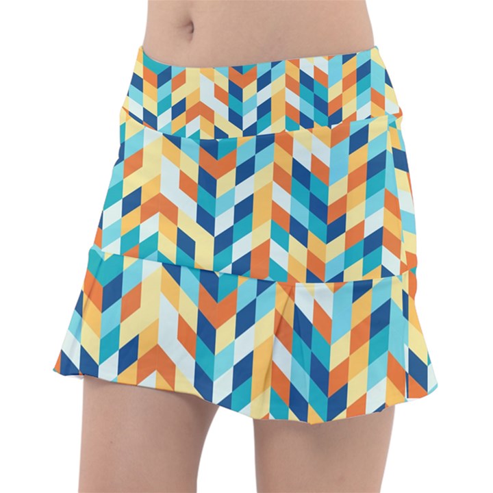 Geometric Retro Wallpaper Tennis Skirt