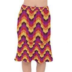 Geometric Pattern Triangle Mermaid Skirt by Wegoenart