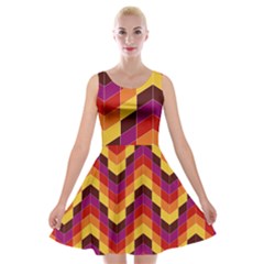 Geometric Pattern Triangle Velvet Skater Dress by Wegoenart