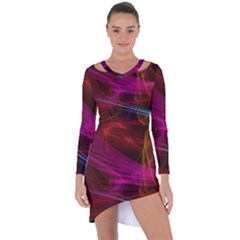 Background Abstract Colorful Light Asymmetric Cut-out Shift Dress by Wegoenart