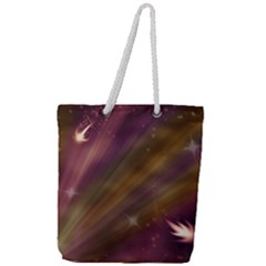 Space Orbs Stars Abstract Sky Full Print Rope Handle Tote (large) by Wegoenart