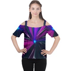 Abstract Background Lightning Cutout Shoulder Tee