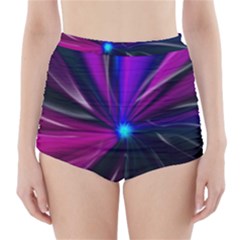 Abstract Background Lightning High-waisted Bikini Bottoms by Wegoenart