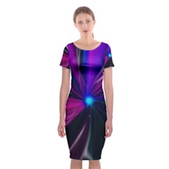 Abstract Background Lightning Classic Short Sleeve Midi Dress by Wegoenart