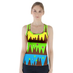 Illustration Abstract Graphic Racer Back Sports Top