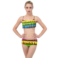 Illustration Abstract Graphic Layered Top Bikini Set