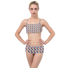 Background Abstract Geometric Layered Top Bikini Set