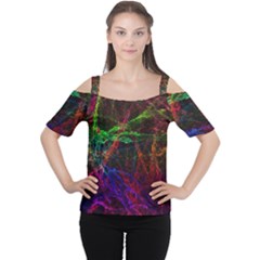 Background Abstract Cubes Square Cutout Shoulder Tee