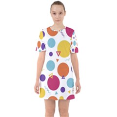 Background Background Polka Dot Sixties Short Sleeve Mini Dress by Wegoenart