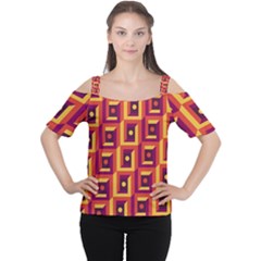 Vintage Abstract Background Cutout Shoulder Tee