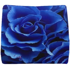 Blue Roses Flowers Plant Romance Seat Cushion by Wegoenart