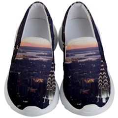 New York Manhattan Evening Dusk Kids  Lightweight Slip Ons by Wegoenart