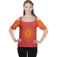 Background Rays Sun Cutout Shoulder Tee