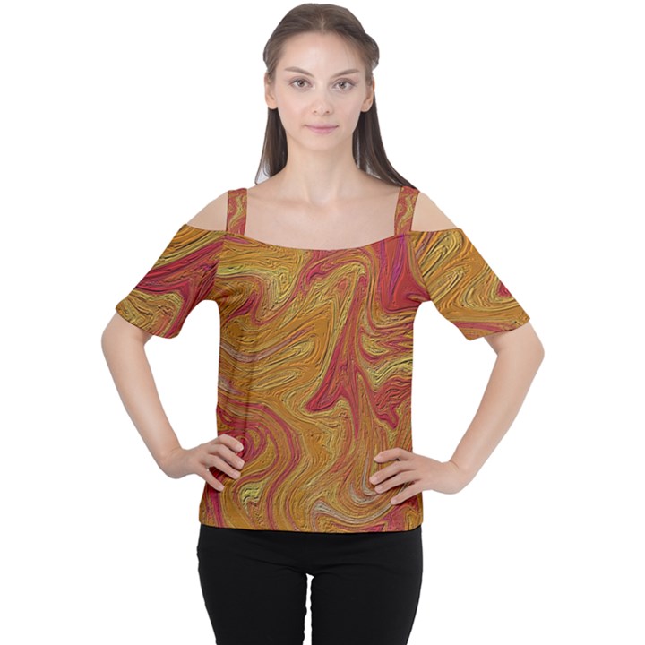 Texture Pattern Abstract Art Cutout Shoulder Tee