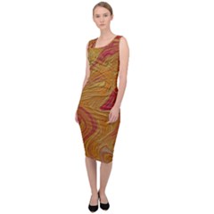 Texture Pattern Abstract Art Sleeveless Pencil Dress