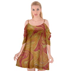 Texture Pattern Abstract Art Cutout Spaghetti Strap Chiffon Dress