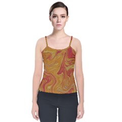 Texture Pattern Abstract Art Velvet Spaghetti Strap Top