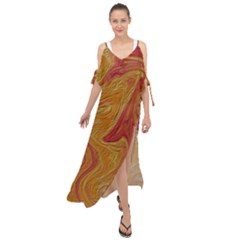 Texture Pattern Abstract Art Maxi Chiffon Cover Up Dress