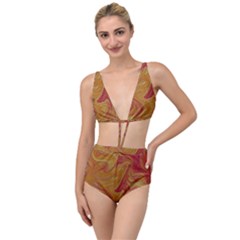 Texture Pattern Abstract Art Tied Up Two Piece Swimsuit
