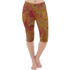 Texture Pattern Abstract Art Lightweight Velour Cropped Yoga Leggings