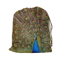 Peacock Plumage Bird Peafowl Drawstring Pouch (xxl) by Wegoenart