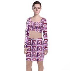 Background Abstract Square Top and Skirt Sets