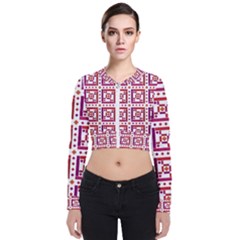 Background Abstract Square Zip Up Bomber Jacket