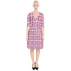 Background Abstract Square Wrap Up Cocktail Dress