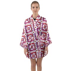 Background Abstract Square Long Sleeve Kimono Robe