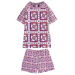 Background Abstract Square Kids  Swim Tee and Shorts Set