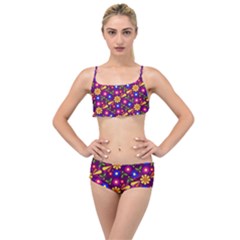 Pattern Illustration Background Layered Top Bikini Set