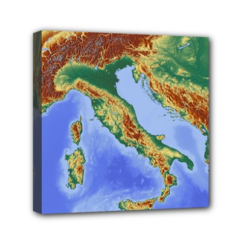 Italy Alpine Alpine Region Map Mini Canvas 6  x 6  (Stretched)