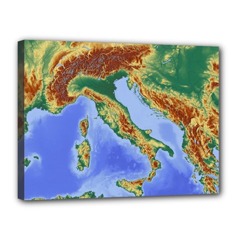 Italy Alpine Alpine Region Map Canvas 16  x 12  (Stretched)