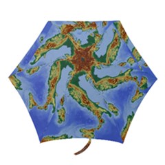 Italy Alpine Alpine Region Map Mini Folding Umbrellas by Wegoenart