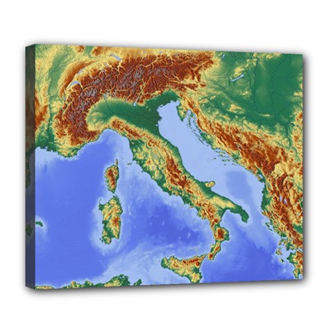 Italy Alpine Alpine Region Map Deluxe Canvas 24  x 20  (Stretched)