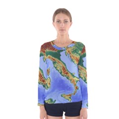 Italy Alpine Alpine Region Map Women s Long Sleeve Tee