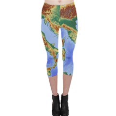 Italy Alpine Alpine Region Map Capri Leggings 