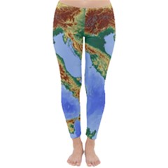 Italy Alpine Alpine Region Map Classic Winter Leggings