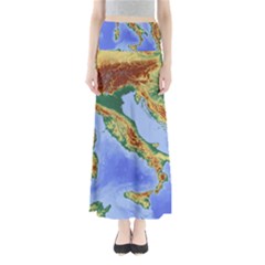 Italy Alpine Alpine Region Map Full Length Maxi Skirt