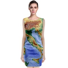 Italy Alpine Alpine Region Map Classic Sleeveless Midi Dress