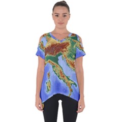 Italy Alpine Alpine Region Map Cut Out Side Drop Tee