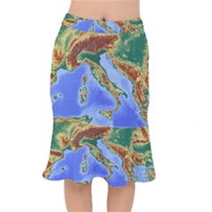 Italy Alpine Alpine Region Map Mermaid Skirt