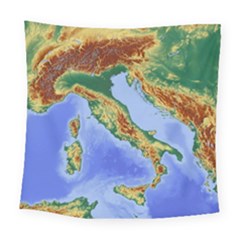 Italy Alpine Alpine Region Map Square Tapestry (Large)