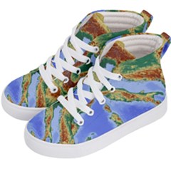 Italy Alpine Alpine Region Map Kids  Hi-top Skate Sneakers by Wegoenart