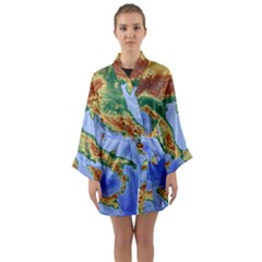 Italy Alpine Alpine Region Map Long Sleeve Kimono Robe