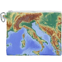 Italy Alpine Alpine Region Map Canvas Cosmetic Bag (xxxl) by Wegoenart